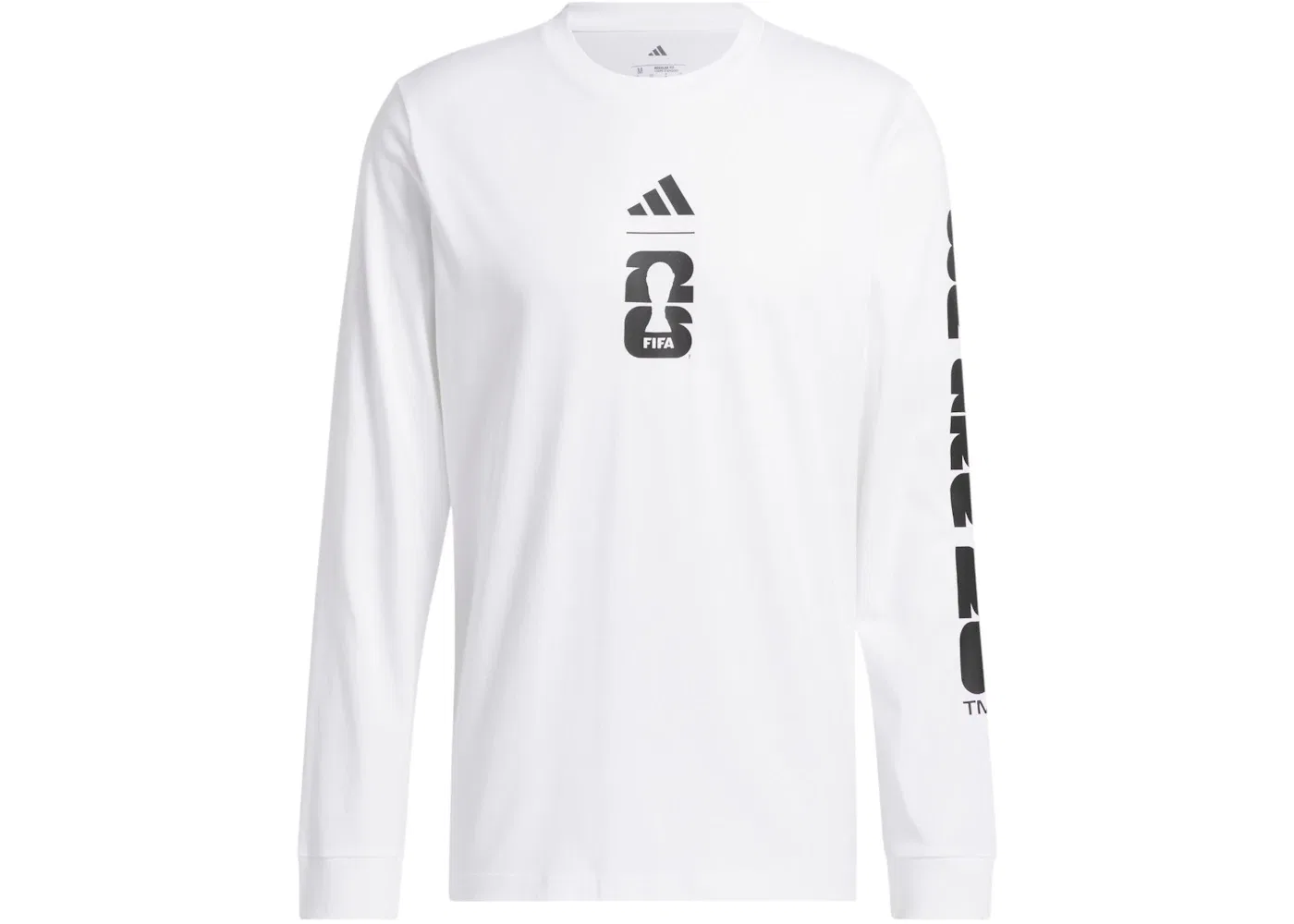 Мужская футболка с длинным рукавом с принтом Adidas, White