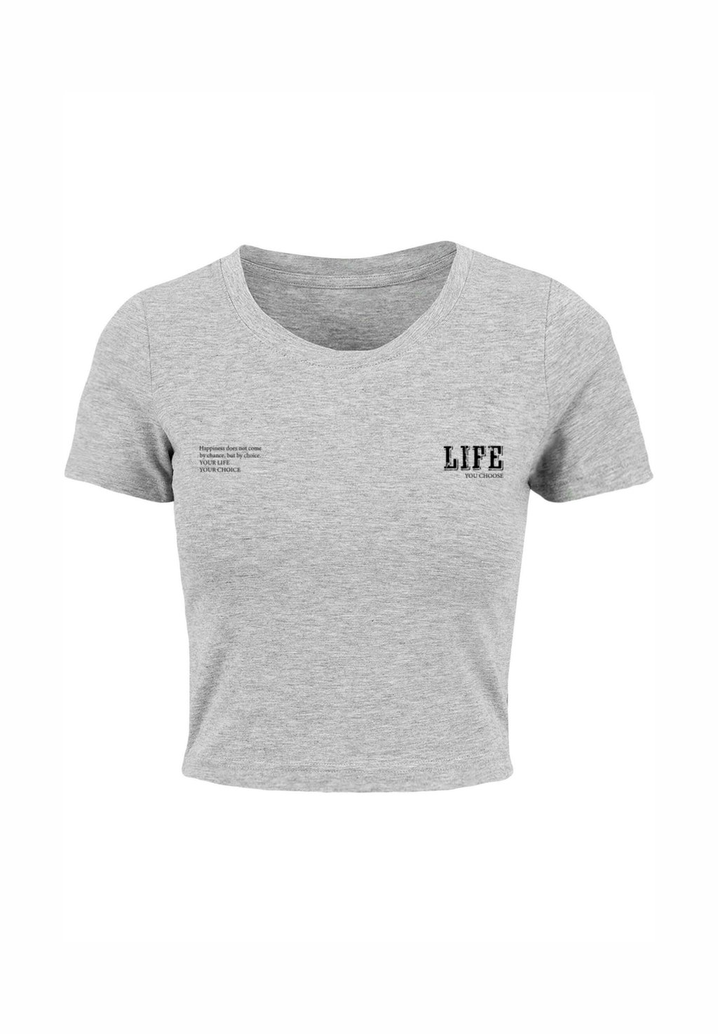 

Футболка с принтом LIFE CROPPED Merchcode, серый