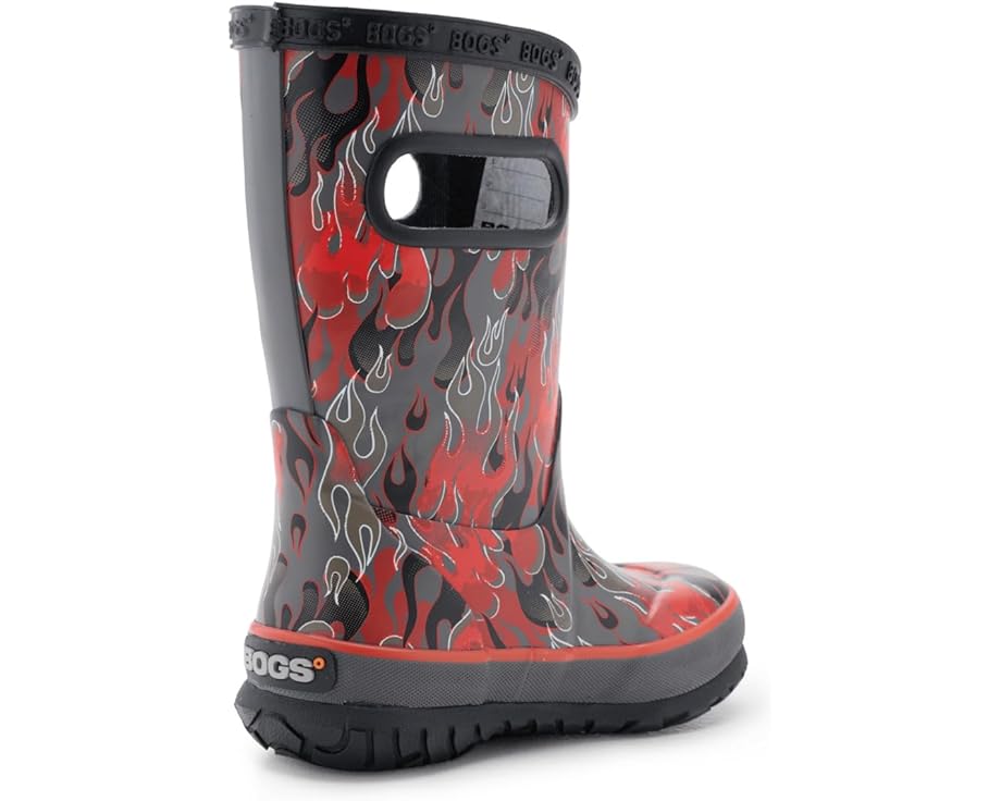 Детские резиновые сапоги Bogs Kids Rainboot Fire Flame (Little Kid/Big Kid), Dark Gray Multi — фото 3
