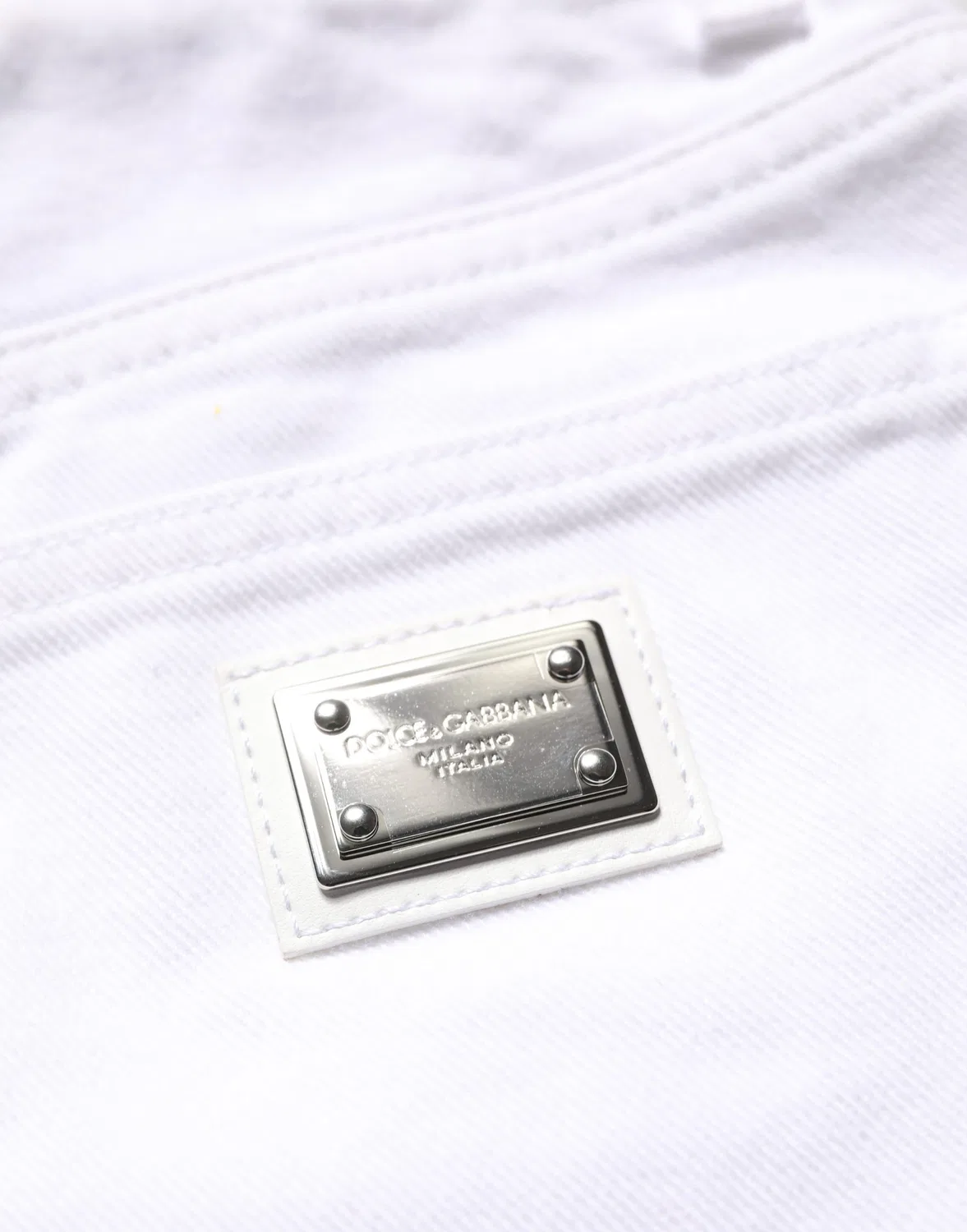 Женские джинсовые шорты с высокой посадкой Denim Shorts Dolce & Gabbana, White