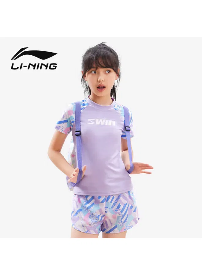 Купальный костюм детский раздельный для девочек модель 7111 Li-Ning, сине-фиолетовый