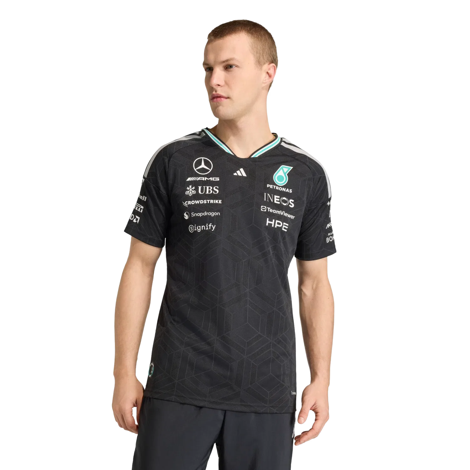 Мужская футболка с длинным рукавом Mercedes-AMG Petronas Formula 1 Team Adidas, черный — фото 2