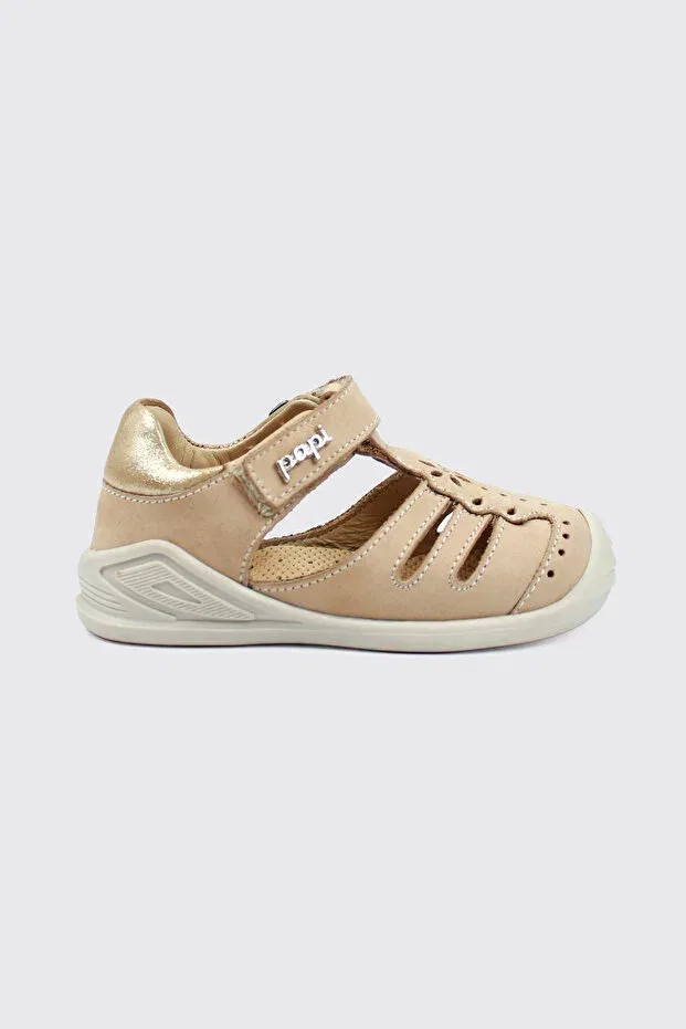 Детские туфли для начинающих ходить из натуральной кожи Canopus Papi Ayakkabı, Beige — фото 3