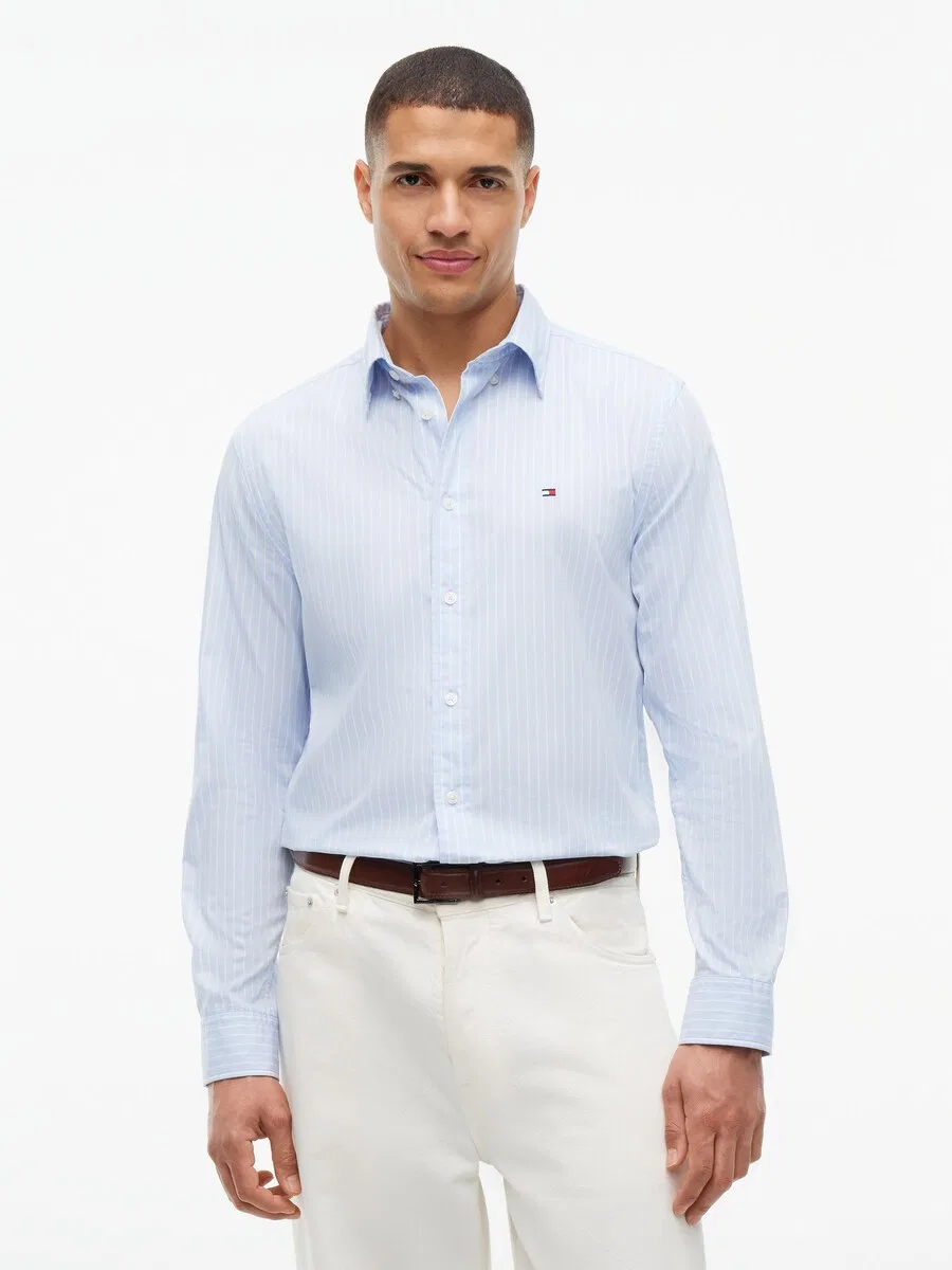Рубашка на пуговицах TOMMY HILFIGER Regular fit Button Up Shirt 'Flex' светло-голубого цвета — фото 2