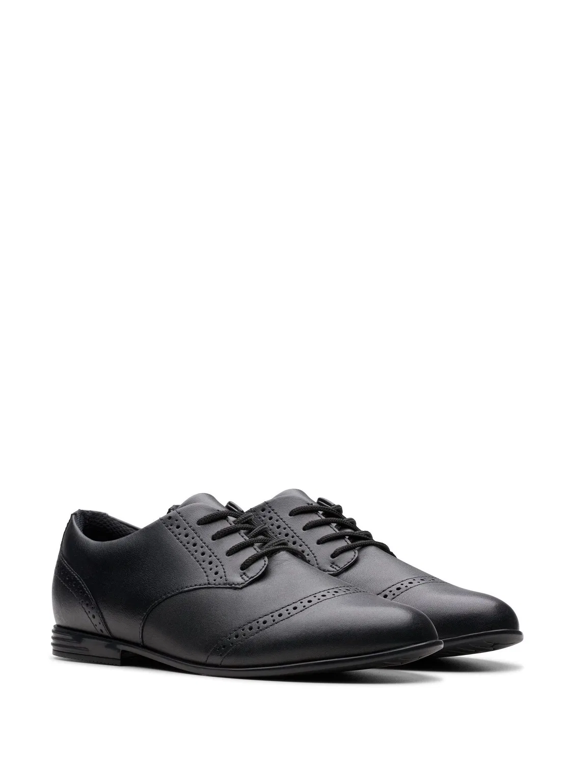 Туфли Clarks Finja Brogue, кожаные, черные — фото 4