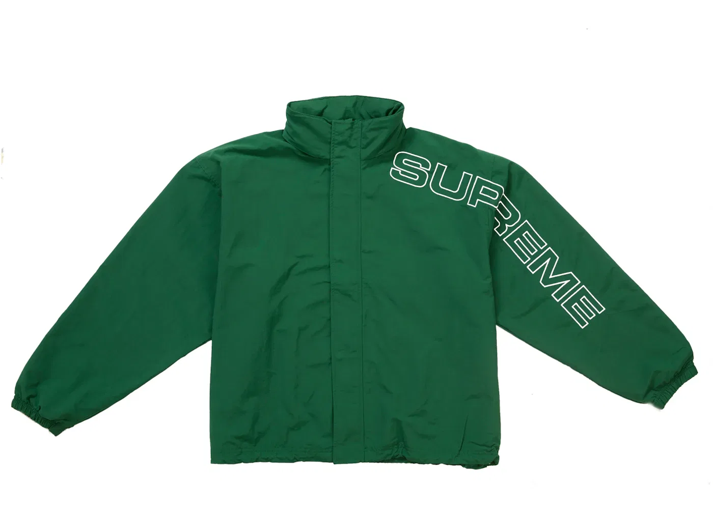Мужская куртка с вышивкой Supreme Spellout Embroidered Track Jacket (FW24), Dark Green — фото 2