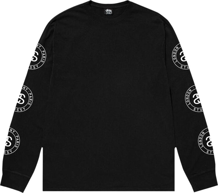 

Лонгслив Stussy Seal Pigment Dyed Long-Sleeve Tee 'Black', черный