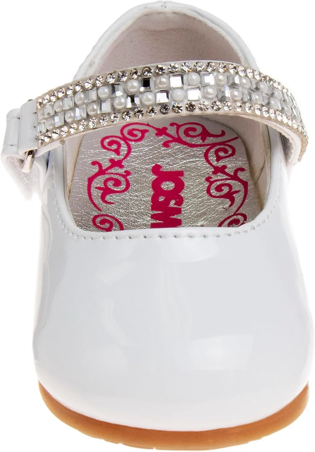 Детские туфли Мэри Джейн для девочек Josmo, White Sparkling Strap — фото 2
