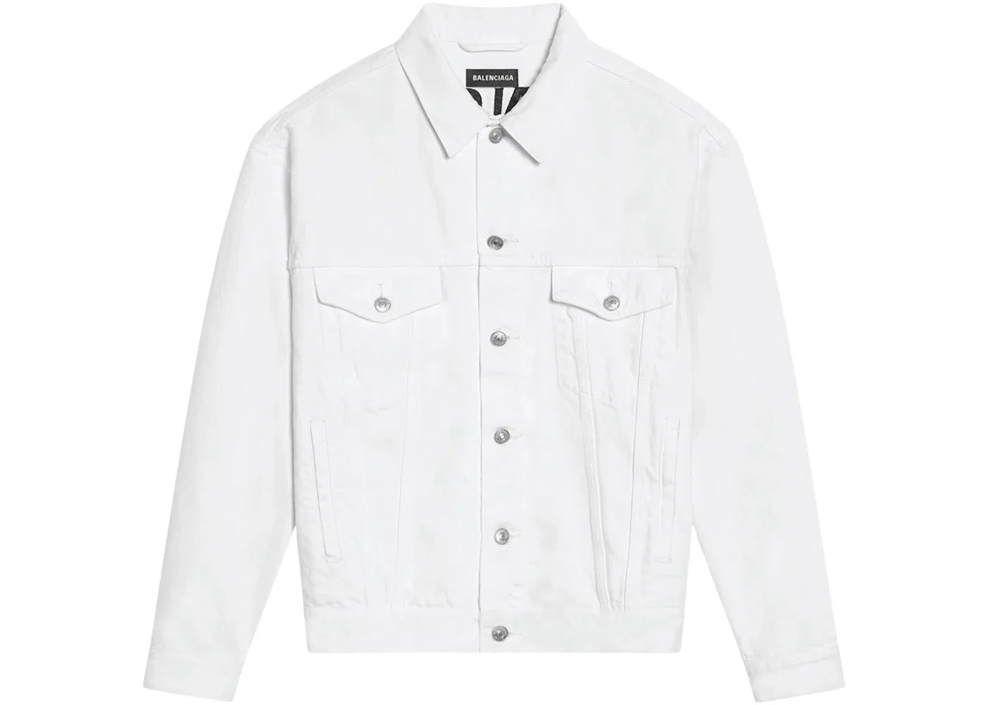 Мужская джинсовая куртка с вышивкой Balenciaga, White/Black