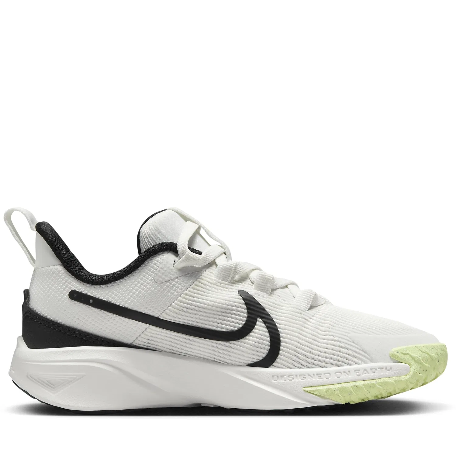 Детские кроссовки для мальчиков с шнуровкой NIKE Star Runner 4 NIKE, Summit White Black Barely Volt White — фото 3