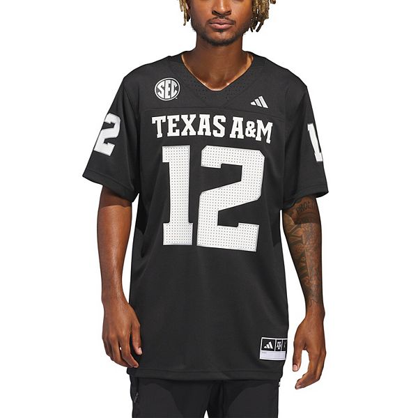 Мужская черная футболка Texas A&M Aggies Alternate Premier Strategy Adidas — фото 4