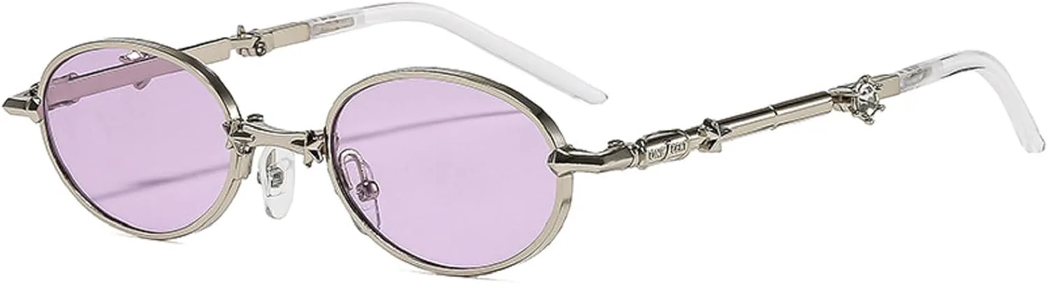 

Женские солнцезащитные очки овальной формы с металлическими элементами, стразами и бриллиантами, модные солнцезащитные очки с кристаллами для женщин mincl, Purple