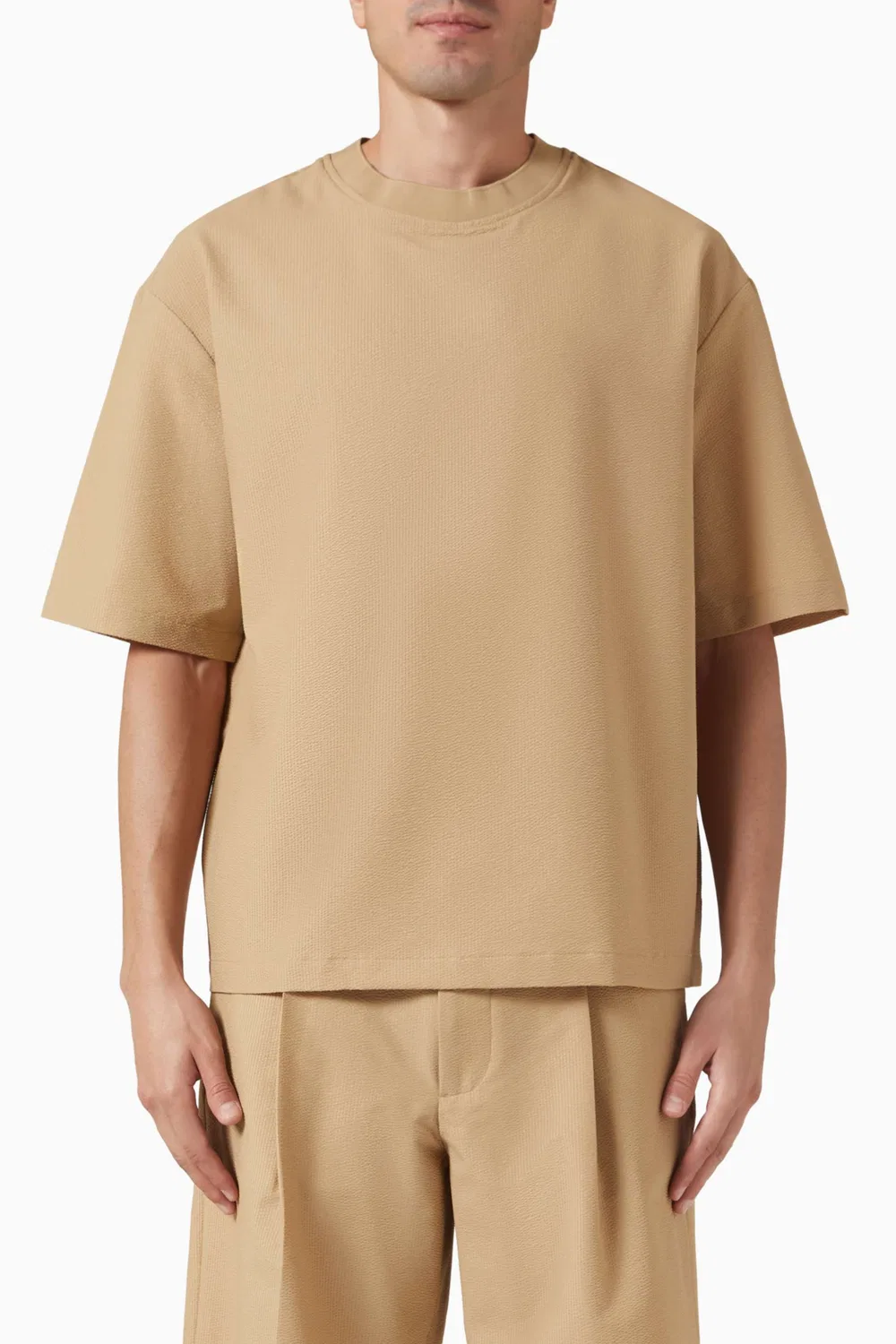 Футболка свободного кроя Boxy T-Shirt Emporio Armani, нейтральный