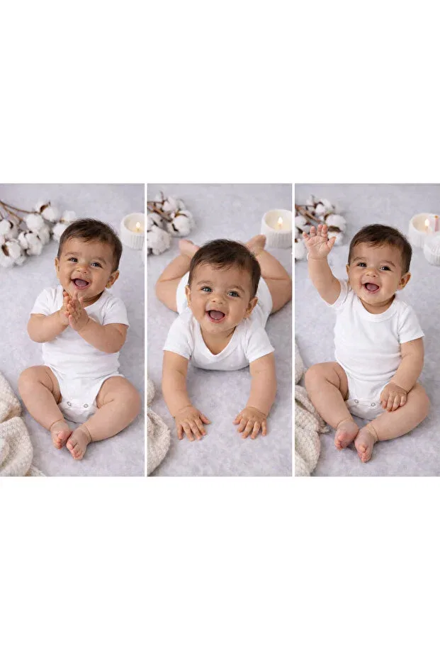 Детское боди-комбинезон с коротким рукавом Pinuptex, White