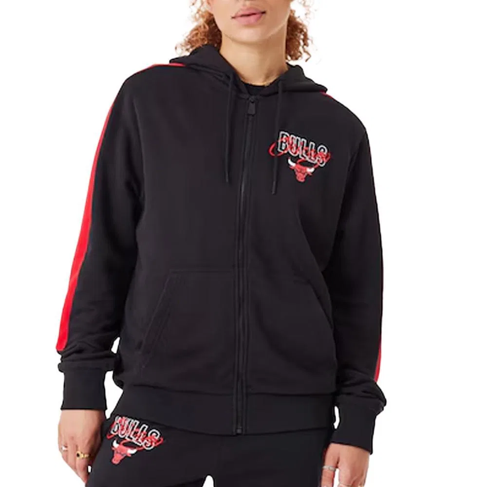 Детское худи с капюшоном и молнией New Era Script, Schwarz Rot