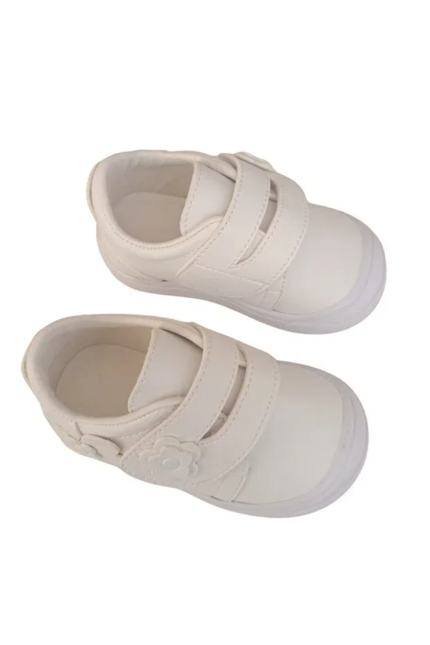 Детские туфли для девочек кожаные с принтом Daisy First Step Joy Colours, White — фото 3