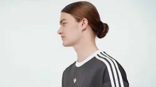 Мужская футболка свободного кроя Adicolor Jacquard Jersey Adidas Originals, черный — фото 2