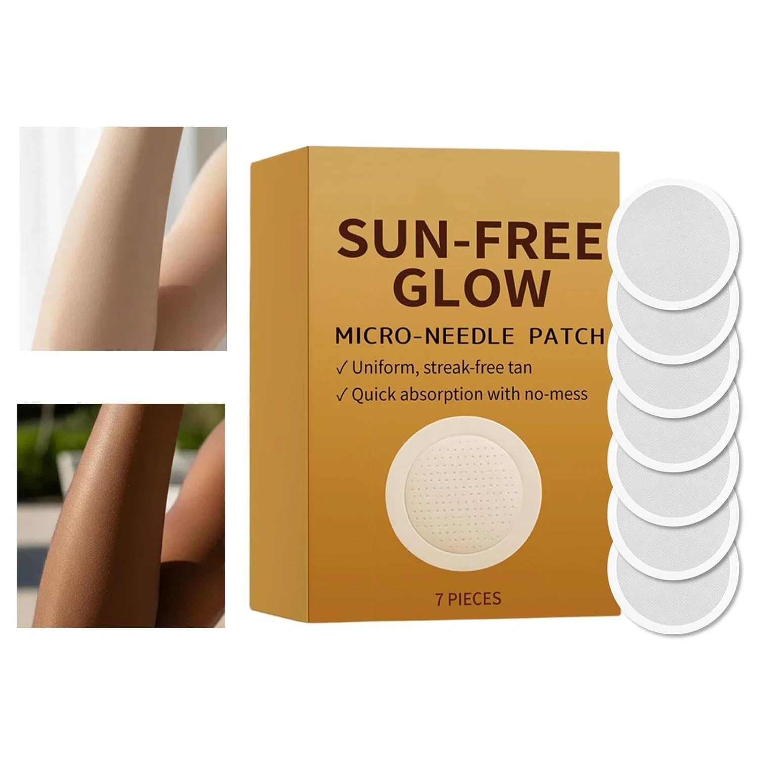 Generisch Самозагорающиеся наклейки для тела Sun Patch, 7 шт