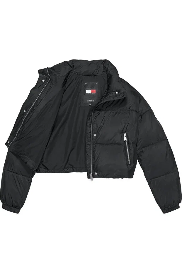Женское пальто укороченное Tommy jeans women crop tonal inflatable coat Tommy Hilfiger, Black — фото 3