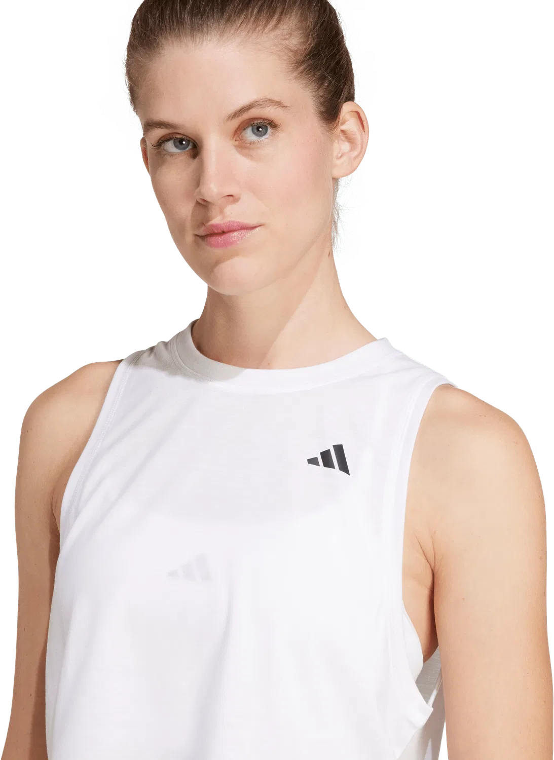 Женский спортивный топ без рукавов Adidas, белый — фото 4