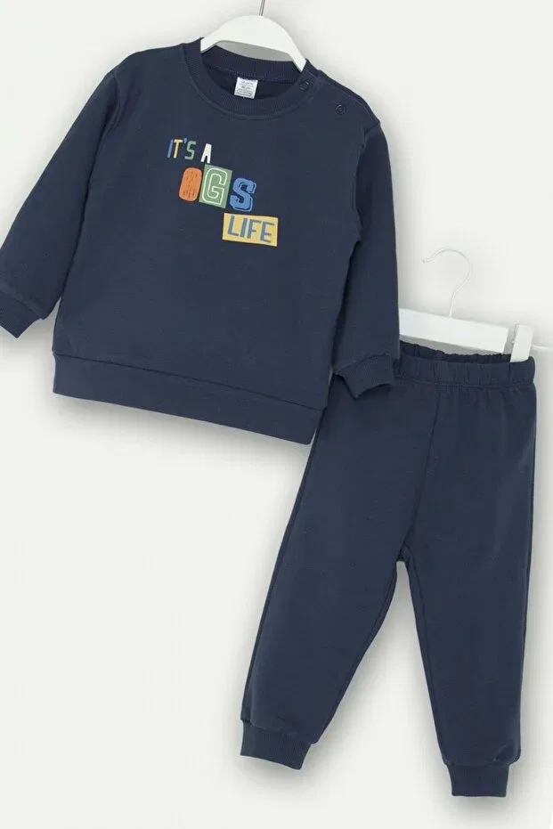 Детский спортивный костюм с принтом It's A Dog's Life Ww Waka Waka Kids Store, Navy Blue — фото 4