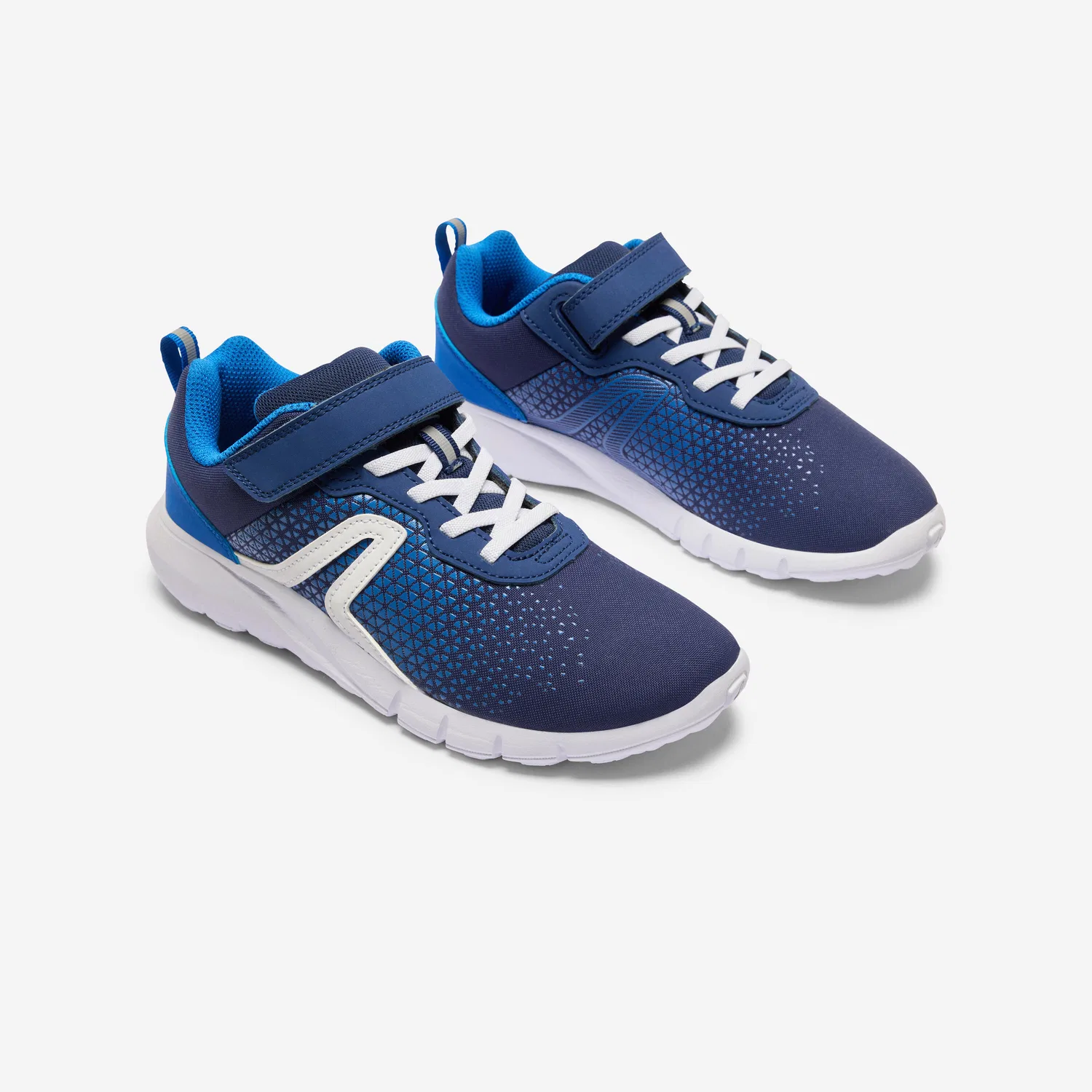Детские кроссовки с липучкой Fitnessschuhe Soft 140 Decathlon, Navyblau Konigsblau Weiss — фото 2