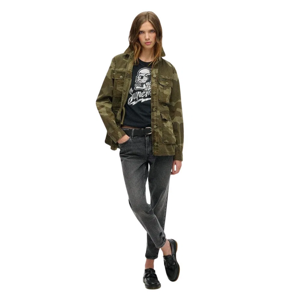 Женская футболка облегающая Superdry, Schwarz — фото 3