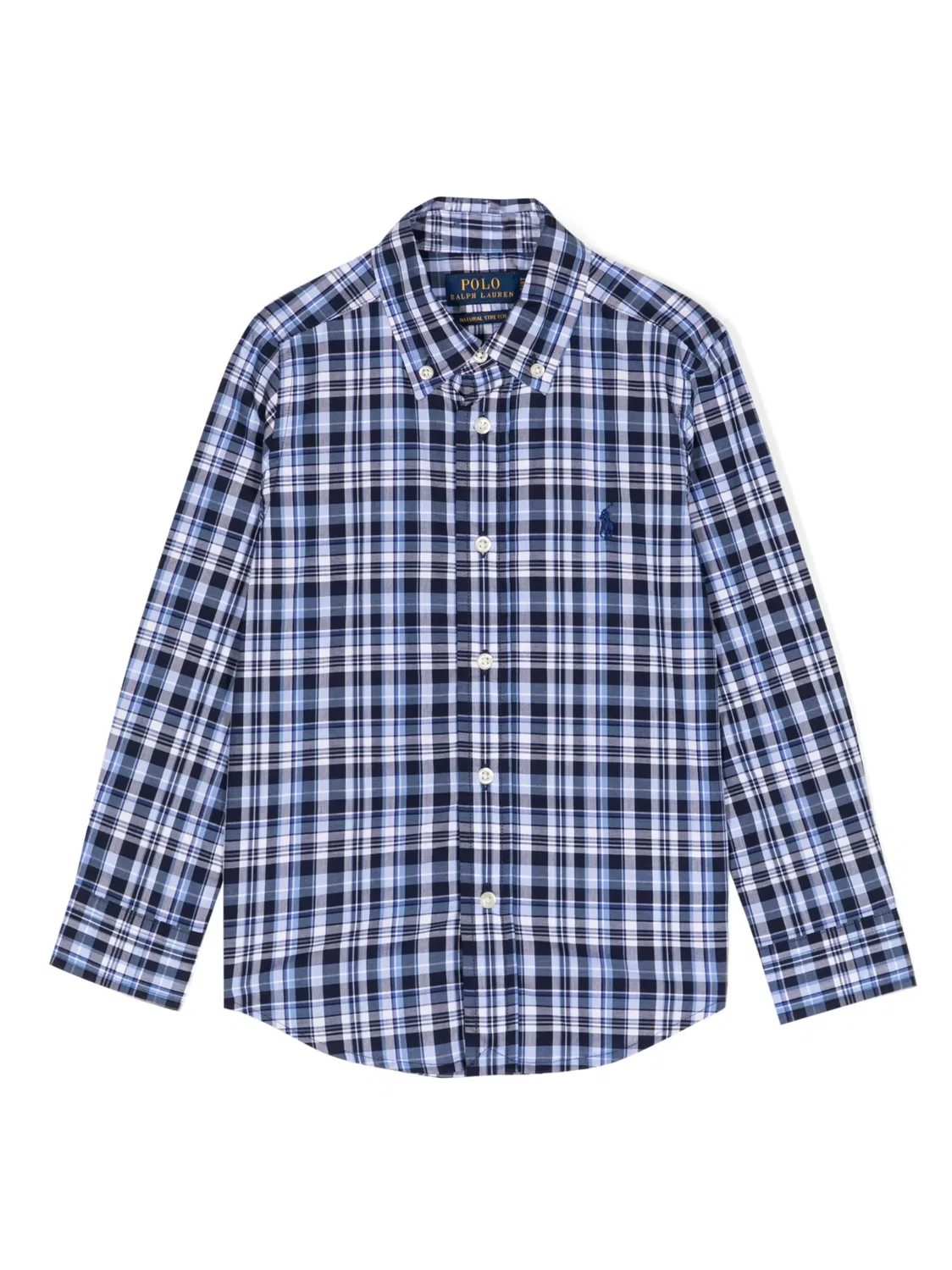 Рубашка из хлопка в клетку, синяя Polo Ralph Lauren, синий