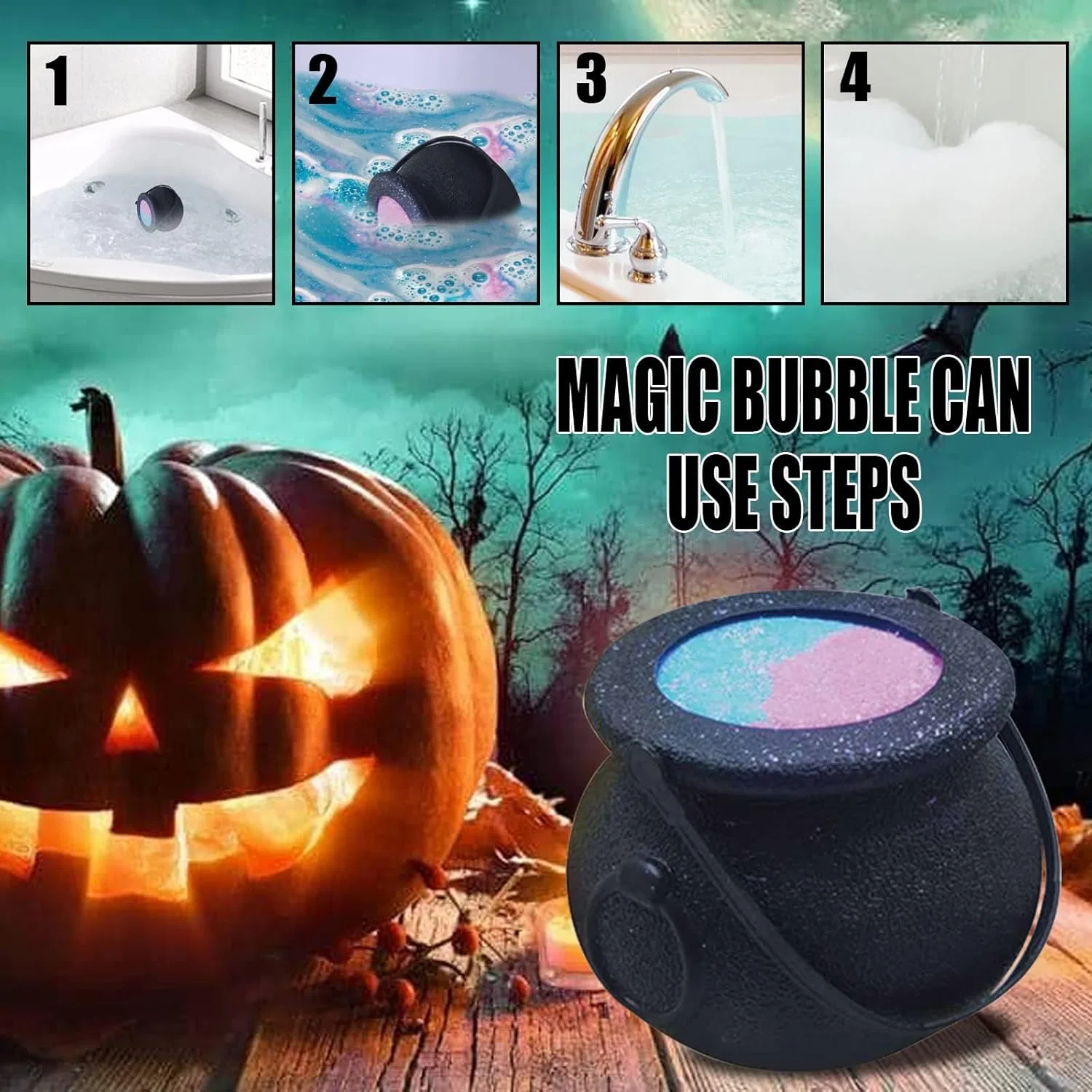 Бомбочка для ванны Witch Jar, 150 г, Starry Sky Sea Salt Generic — фото 2