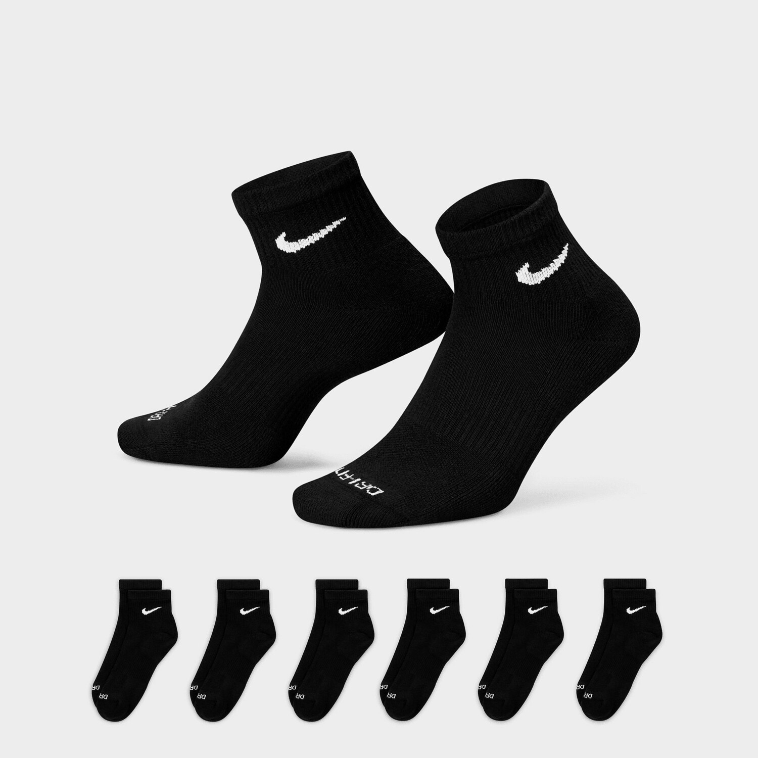

Набор из 6 носков для тренинга с амортизацией Nike Everyday Plus (6 шт.), черный