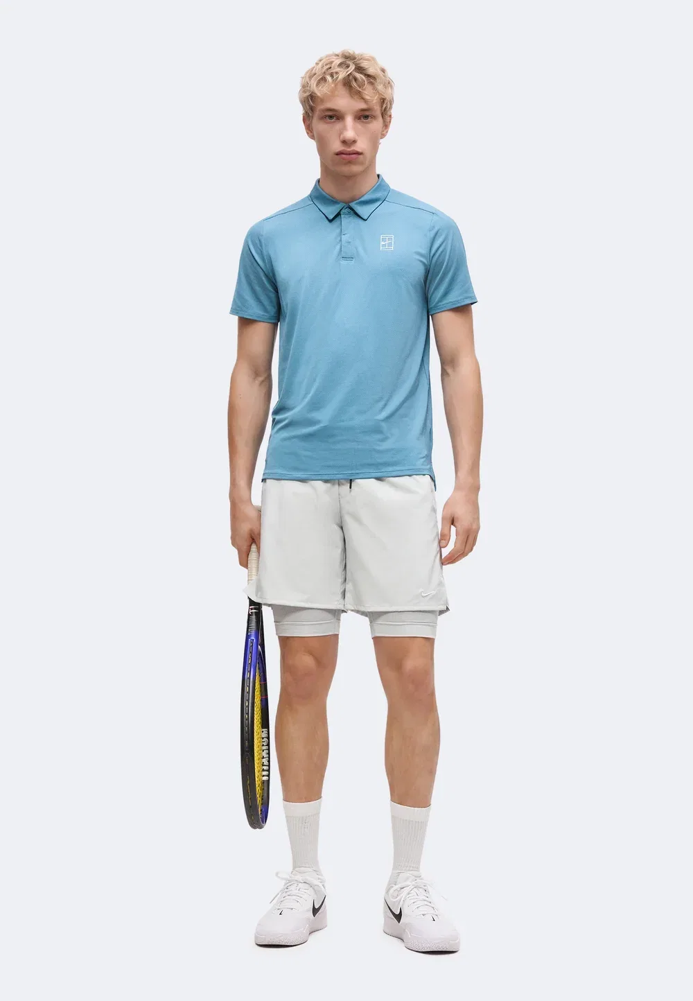 Рубашка поло Nike Performance, Smokey Blue/White — фото 2