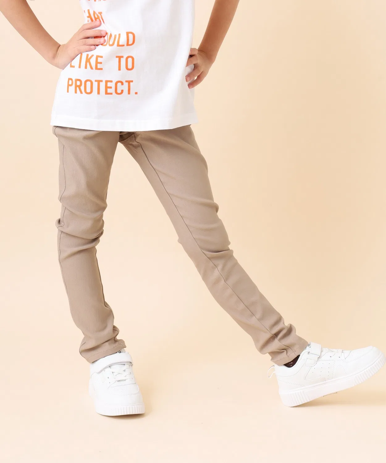 Детские джинсы скинни из стрейч-твила NARNAD FUNALIVE, Beige