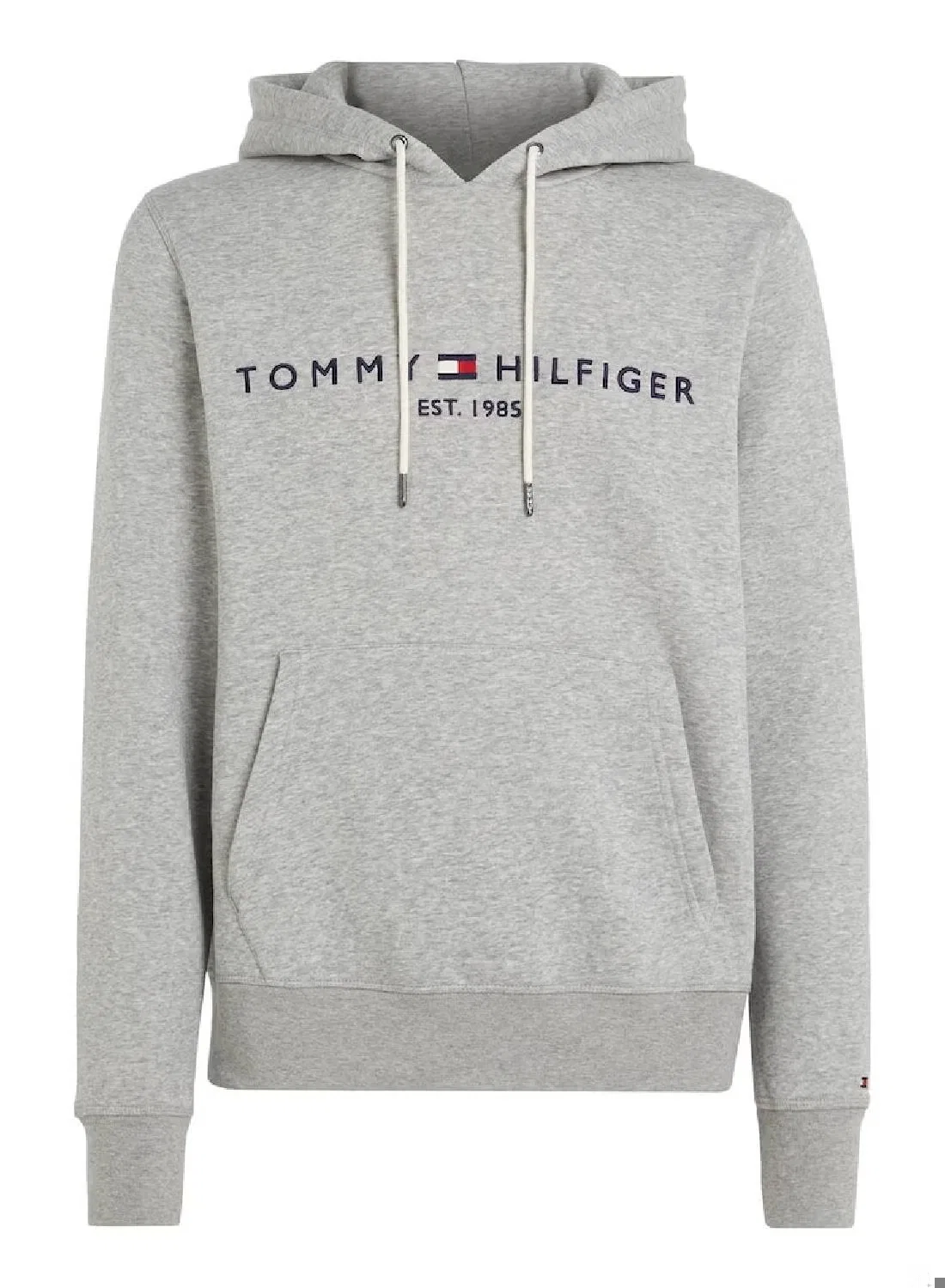 Худи с капюшоном и логотипом на груди Tommy Hilfiger, серый меланж — фото 4