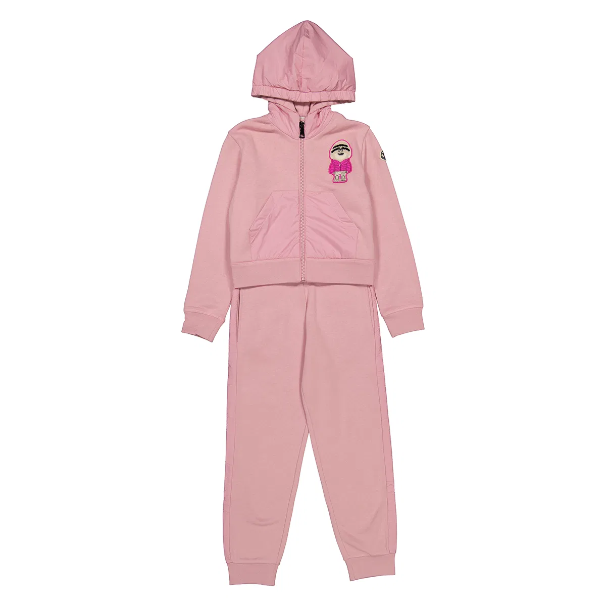 Комплект из свитера и брюк с вышитым логотипом Moncler, Pink