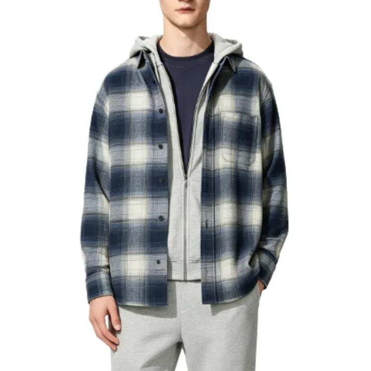 Женская рубашка с воротником, синяя, UNIQLO