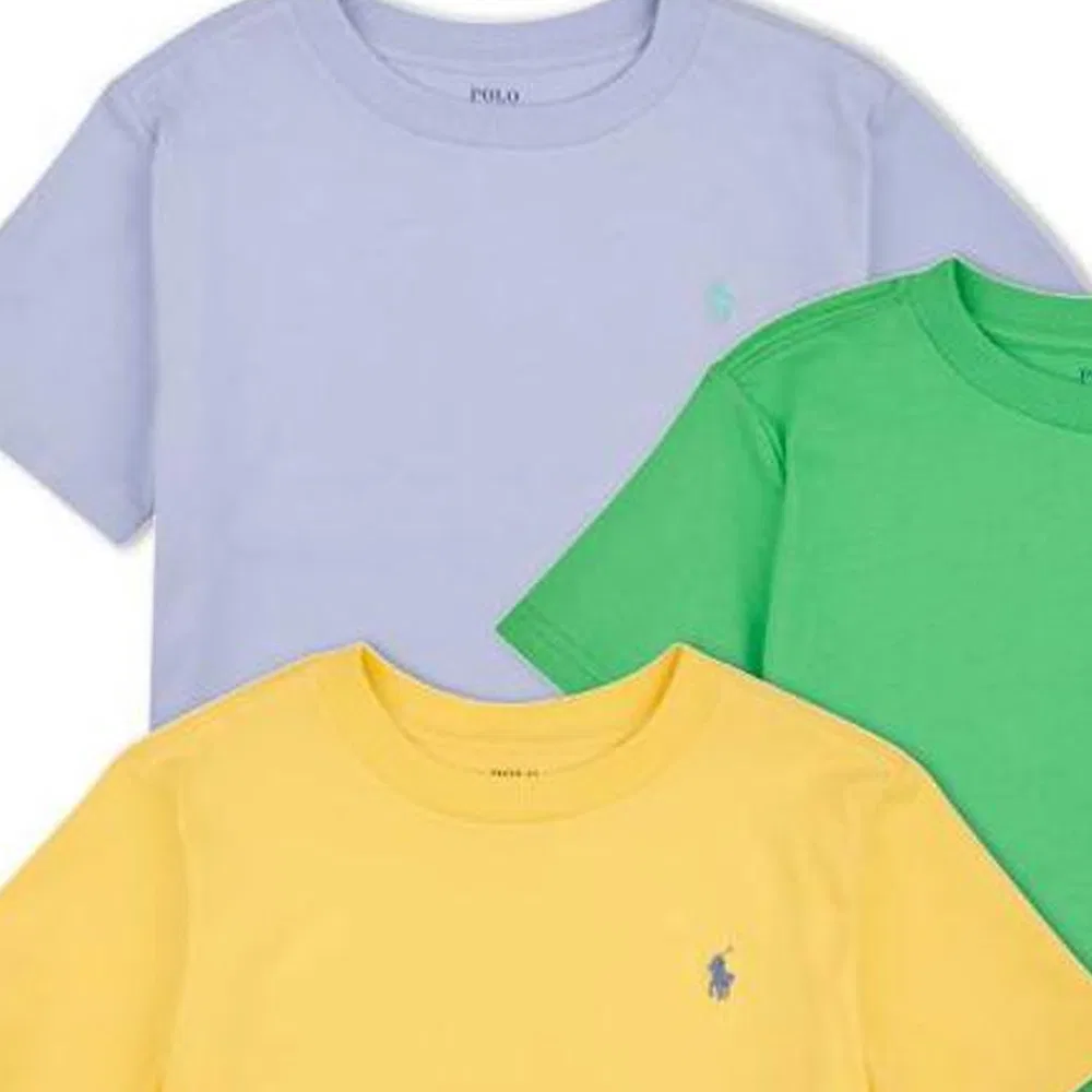 Детский комплект футболок с коротким рукавом Polo Ralph Lauren, Yellow/Green/Grey — фото 3