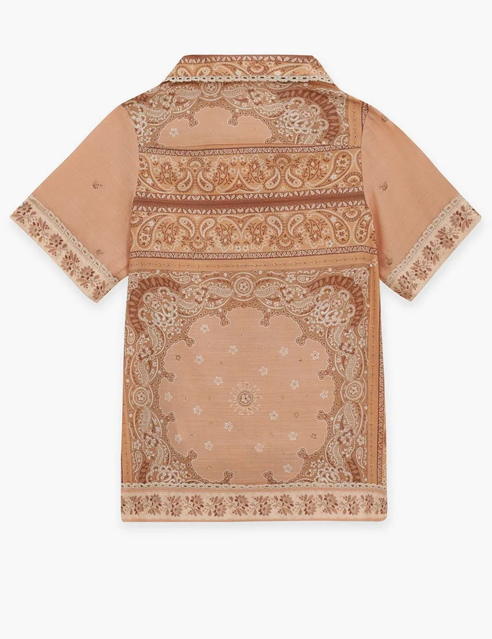 Платье из хлопка с воротником и коротким рукавом Kids Lucky Shirt Dress Zimmermann, Orange — фото 2