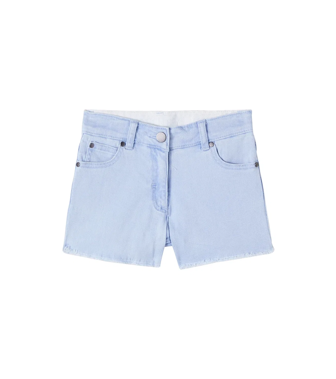 Шорты джинсовые с отделкой крючком Stella Mccartney Kids, голубой