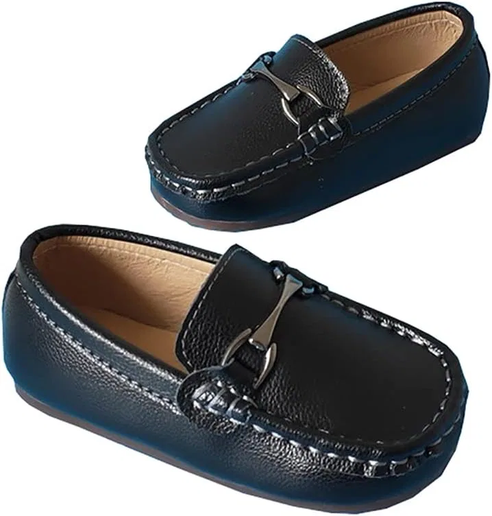Детские лоферы для мальчиков и девочек из PU-кожи Auhoho, Black