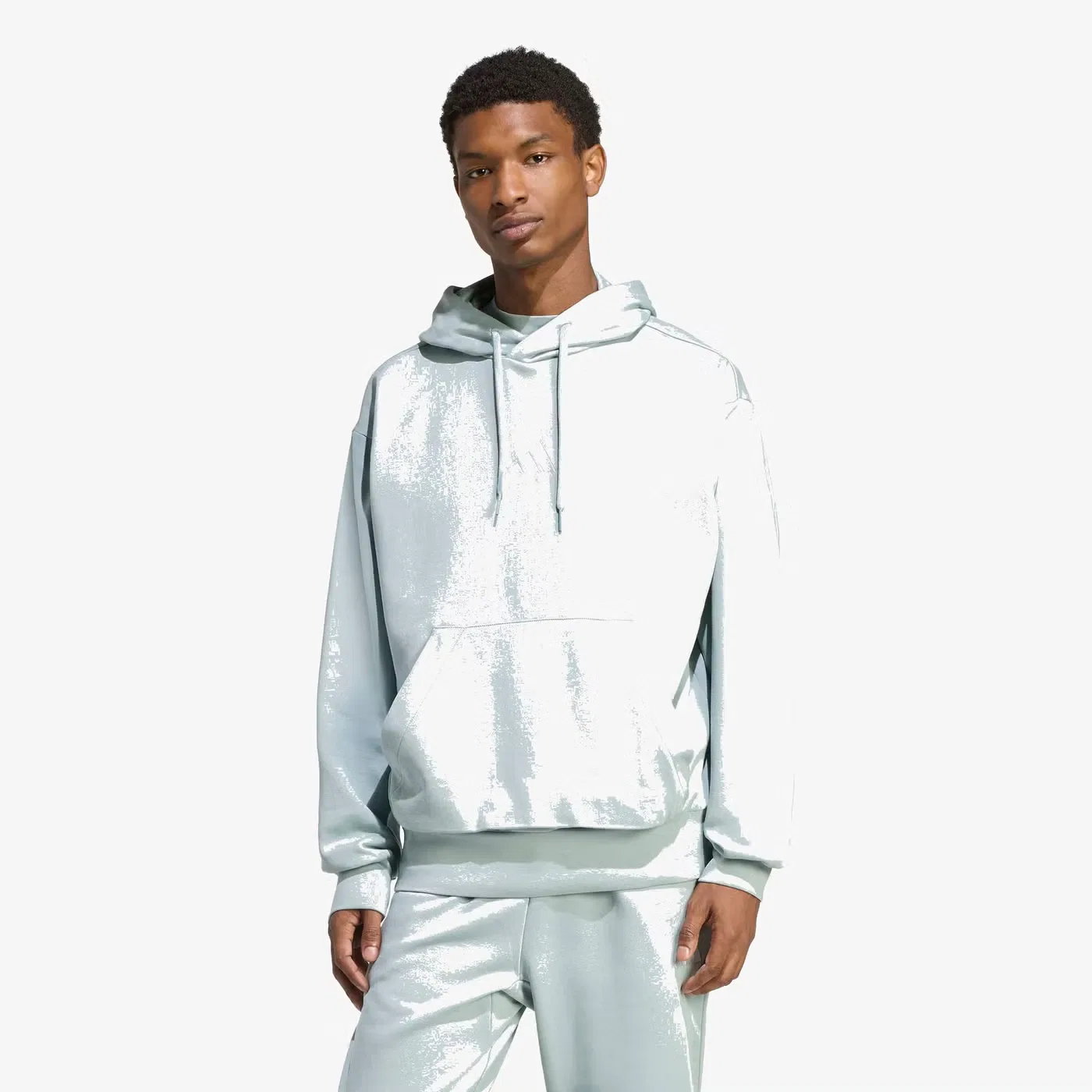Худи с капюшоном на шнурке Essentials feelcozy Adidas, шалфейный — фото 4