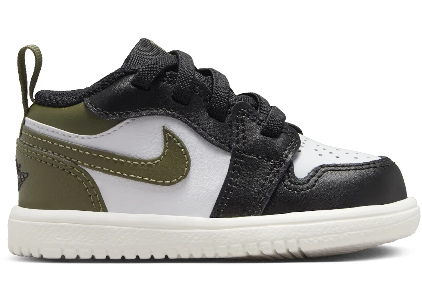 Детские кроссовки Lifestyle с принтом Jordan 1 Low ALT Jordan, Black/Medium Olive/Sail/White