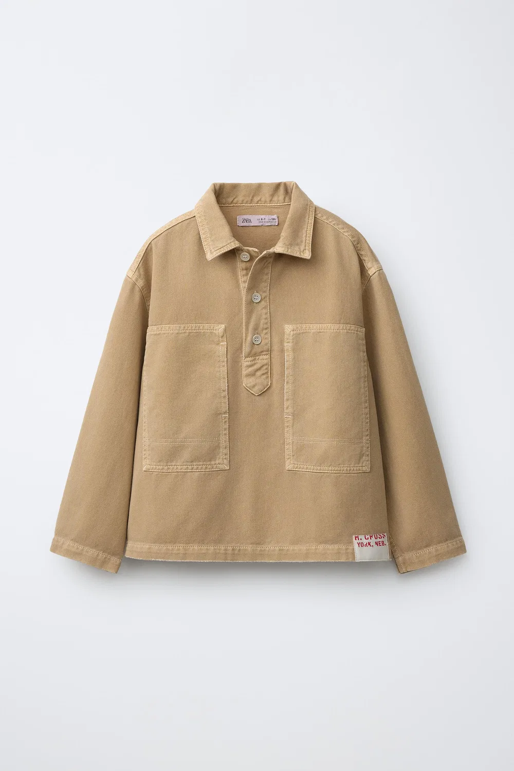 Рубашка на пуговицах ZARA, Beige