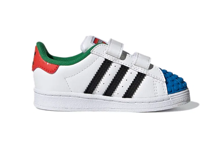 Детские кроссовки для малышей с принтом LEGO Superstar CF Adidas Originals, White — фото 3