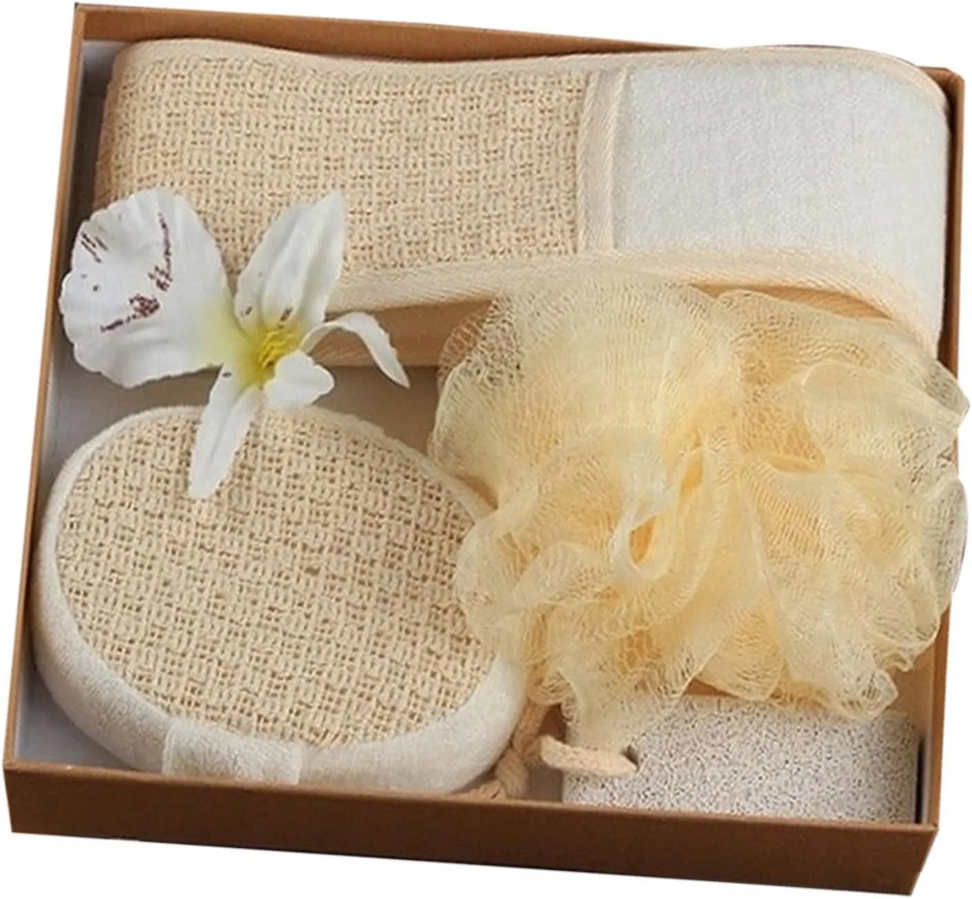 Набор для тела из 4 предметов, Люффа, minkissy, 136 г, 13x10x3.5 см