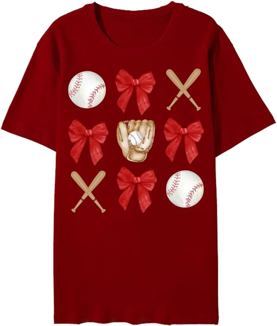 Женская футболка оверсайз с принтом Baseball Mama, Claret