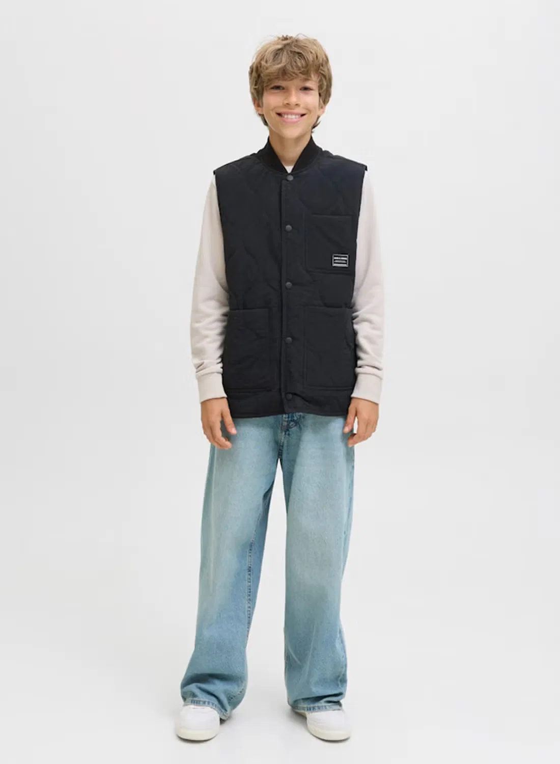 Жилет без рукавов с высоким воротом jjhero liner Jack & Jones Junior, черный