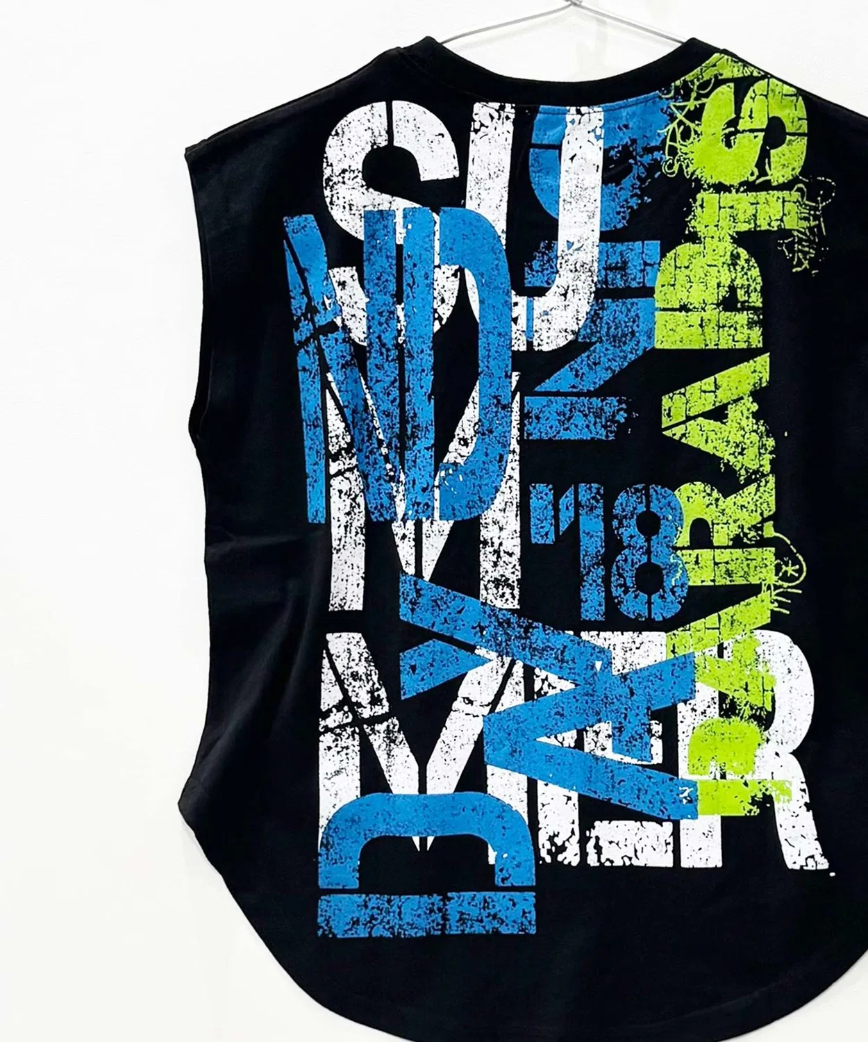 Детская футболка без рукавов с принтом Graphic Back Print SHISKY, Black