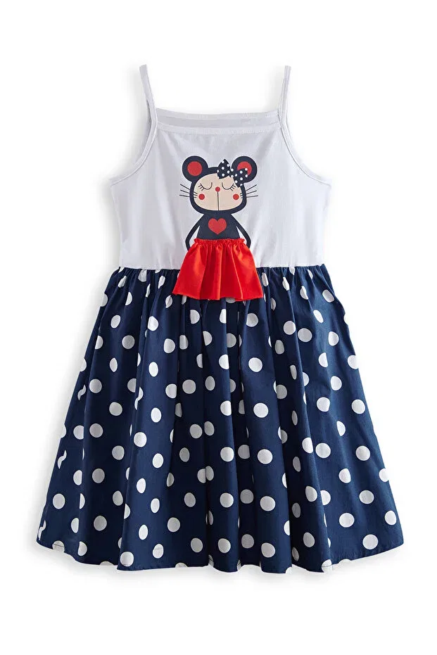 Детское платье для девочек с принтом в горошек Lily girl's polka dot Denokids, White — фото 4