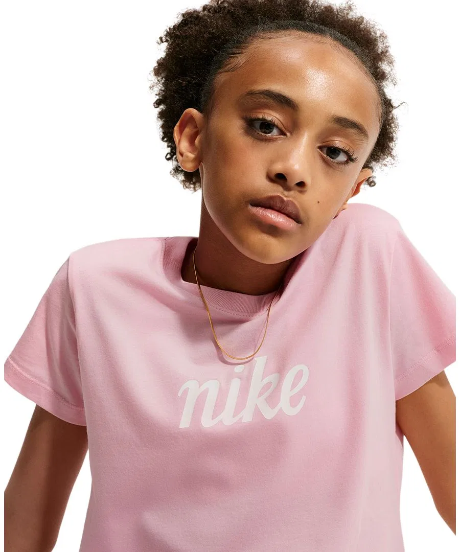 Футболка Nike Sportswear с укороченным низом, Med Soft Pink — фото 4