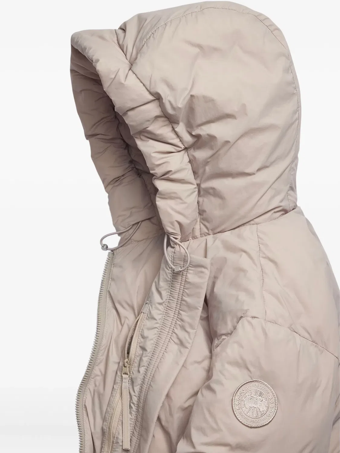 Куртка-пуховик с капюшоном светло-бежевого цвета Canada Goose, светло-бежевый — фото 3
